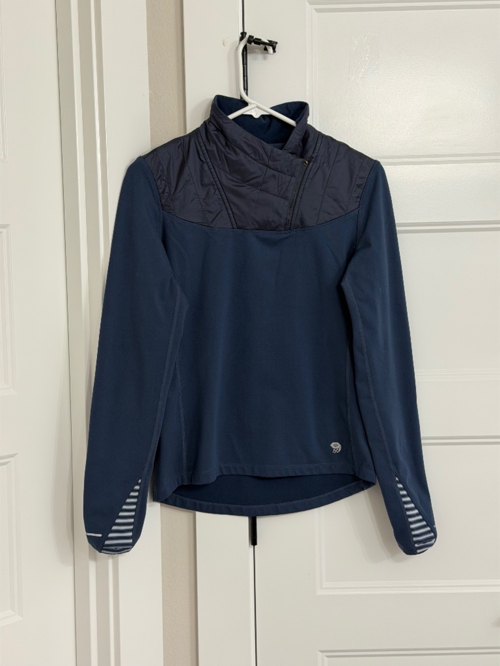 Mountain Hardwear 1/4 Zip 32 Degree Pullover Sweater Womens Sz XS Hike Run Blue